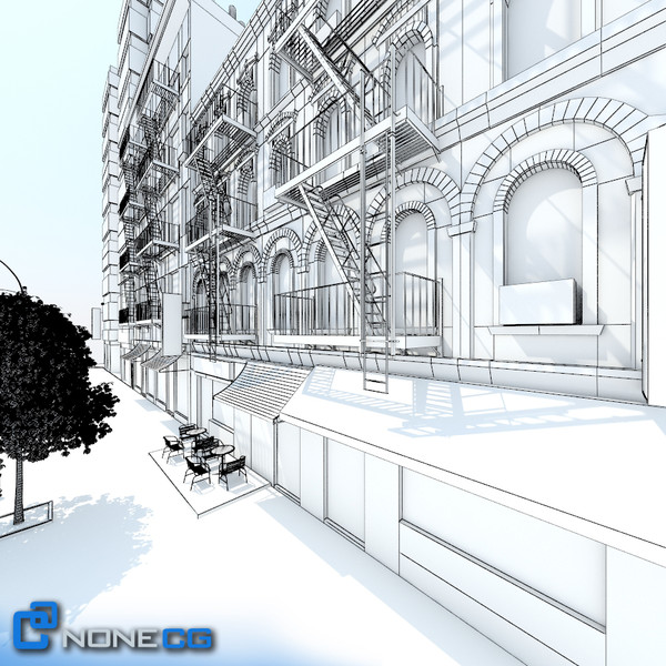 3d model new york city block - New York City Set 5-1 Block by NONECG